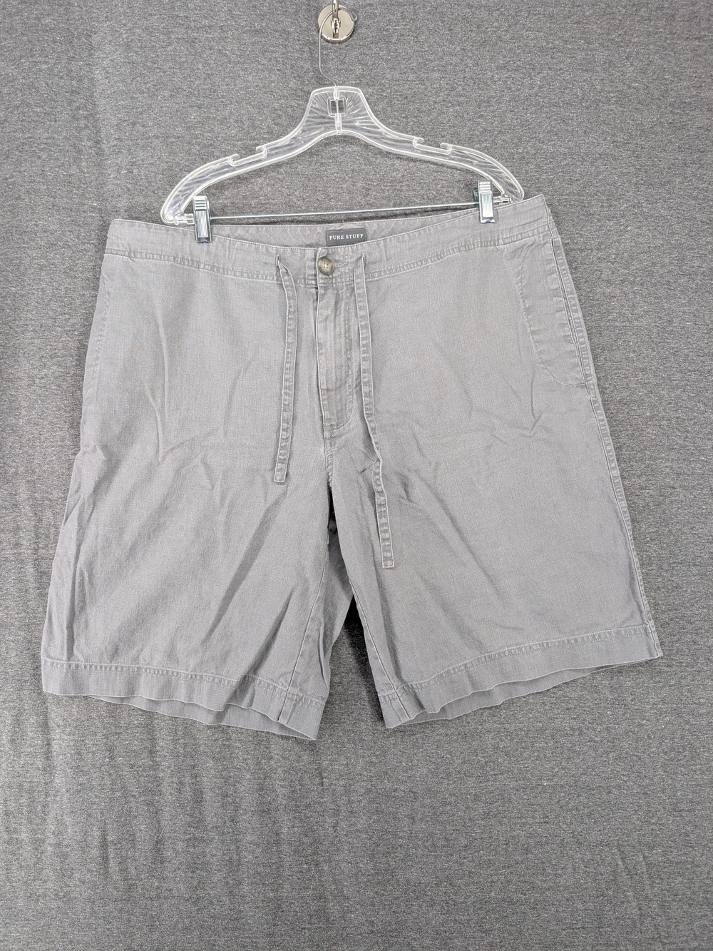 Men's Light Gray Linen Blend Shorts